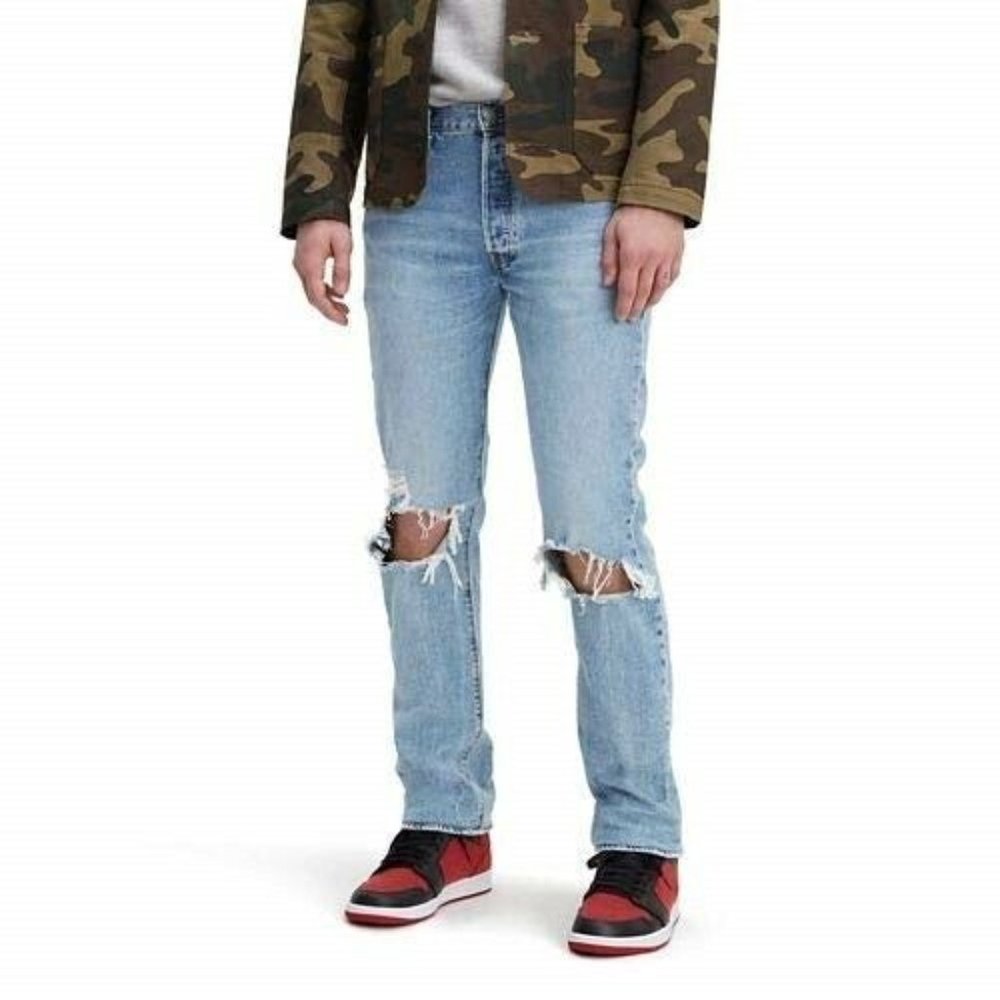 ...Men's 32x36 Levi's 501 Fly Stretch Ripped Jeans